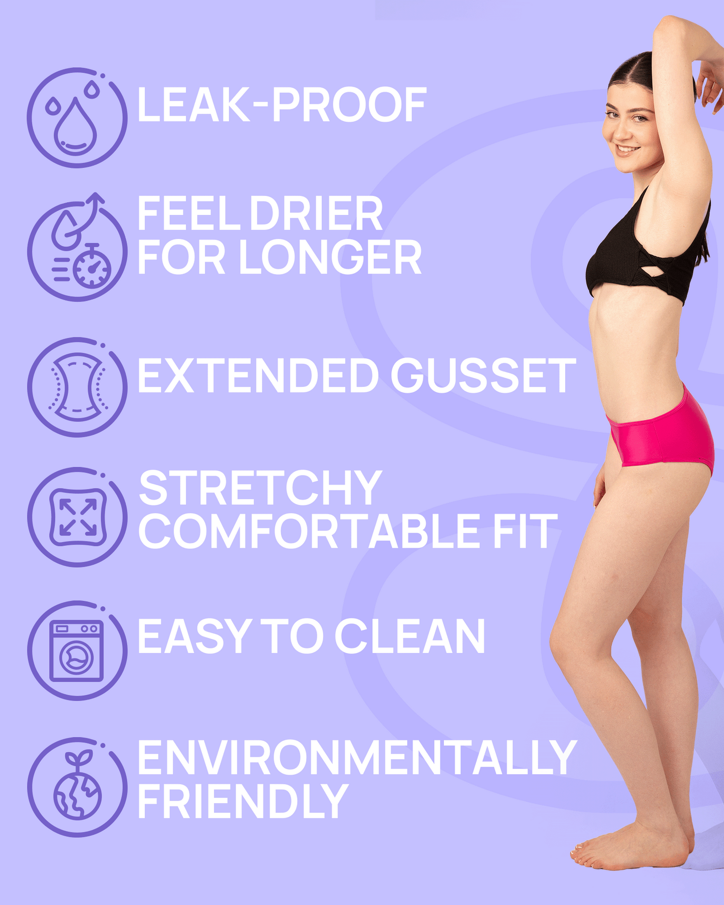 Period Swimwear Mid Waisted Bottoms