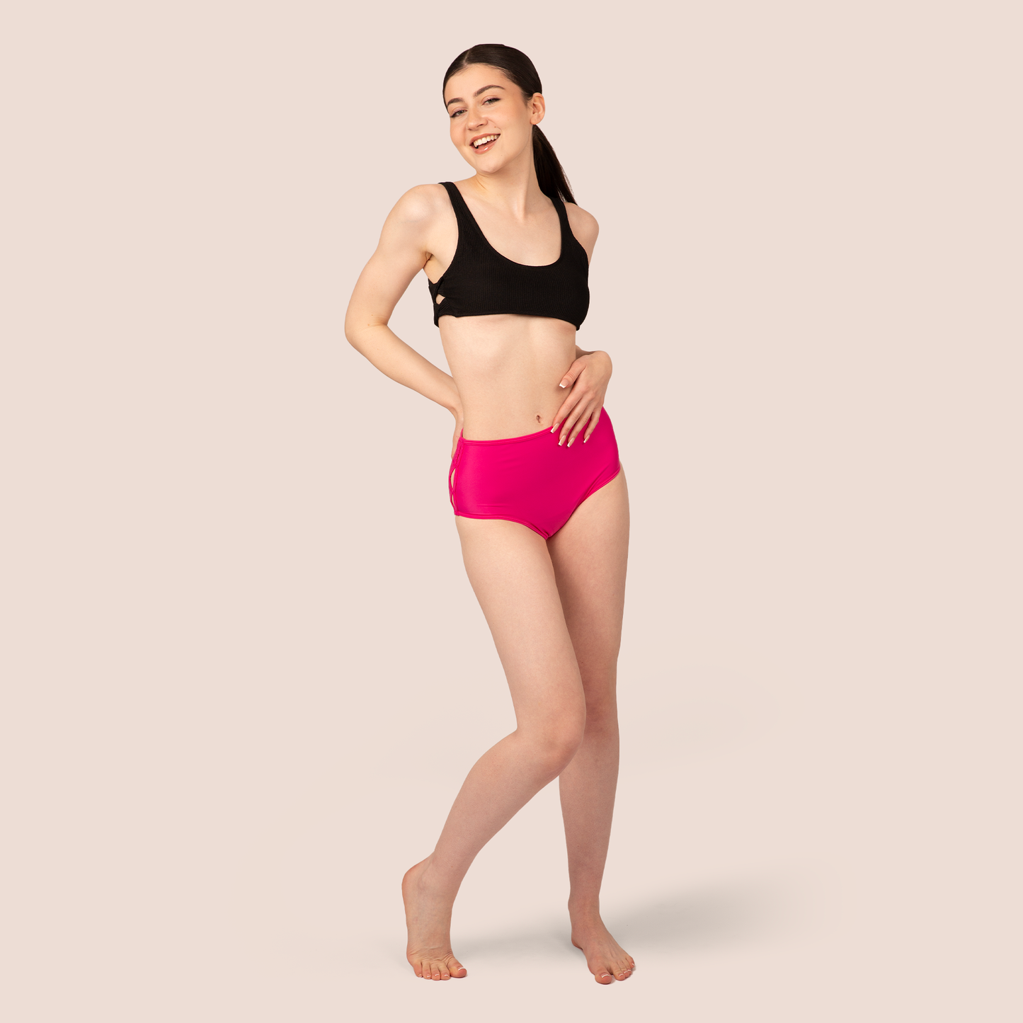 Period Swimwear - Slotted High Waisted Bottoms