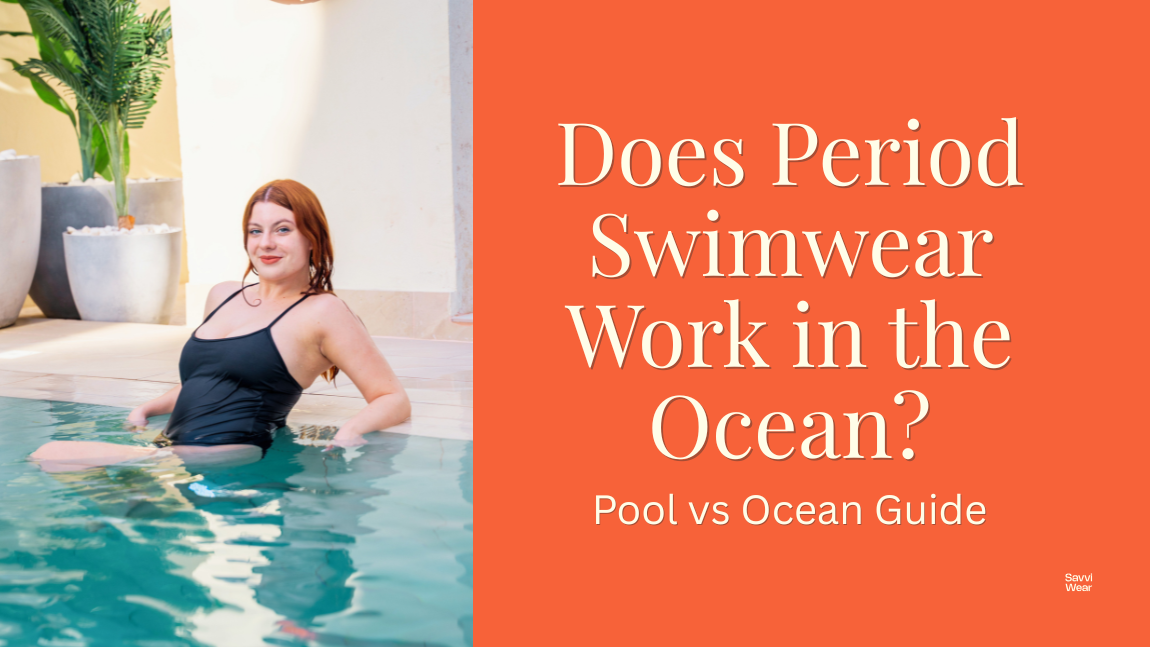 Does period swimwear work in the ocean - woman enjoying the pool confidently - Savvi Wear