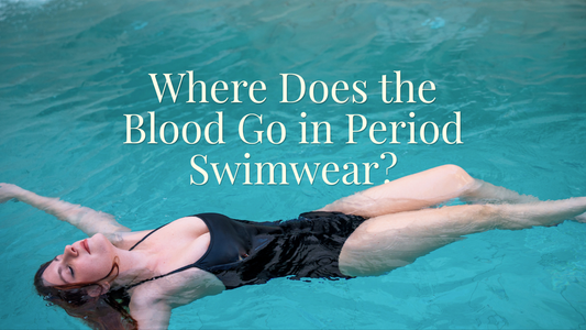 Where does the blood go in period swimwear - woman swimming confidently in outdoor pool - Savvi Wear