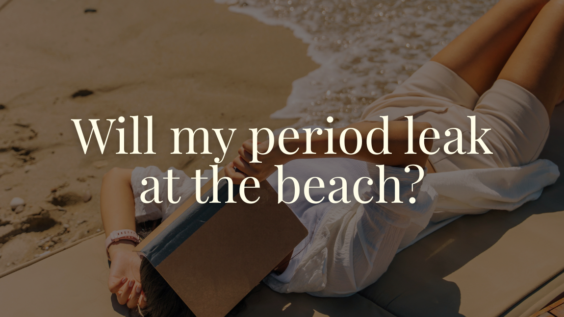 Period swimwear - woman lying down at the sandy beach - Savvi Wear