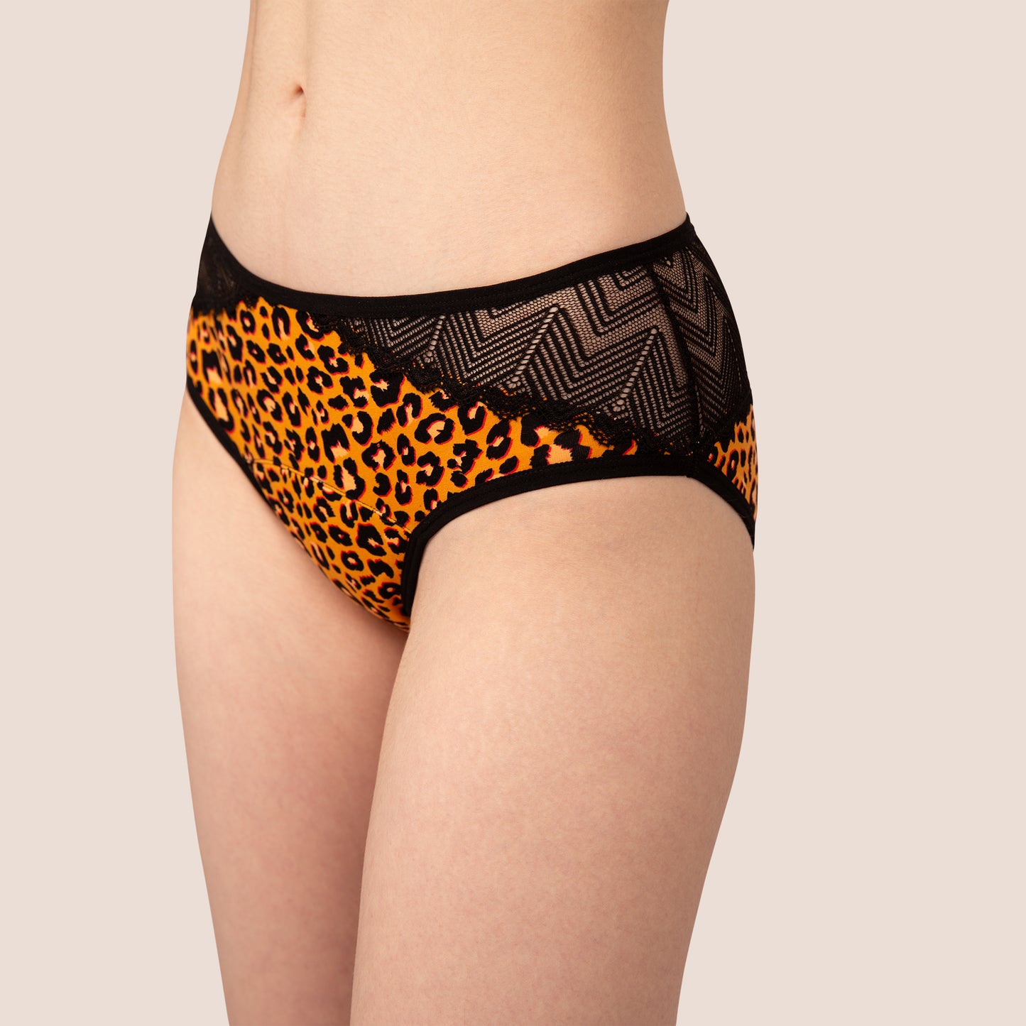 Mid-High Waist Period Lace Bikini Brief
