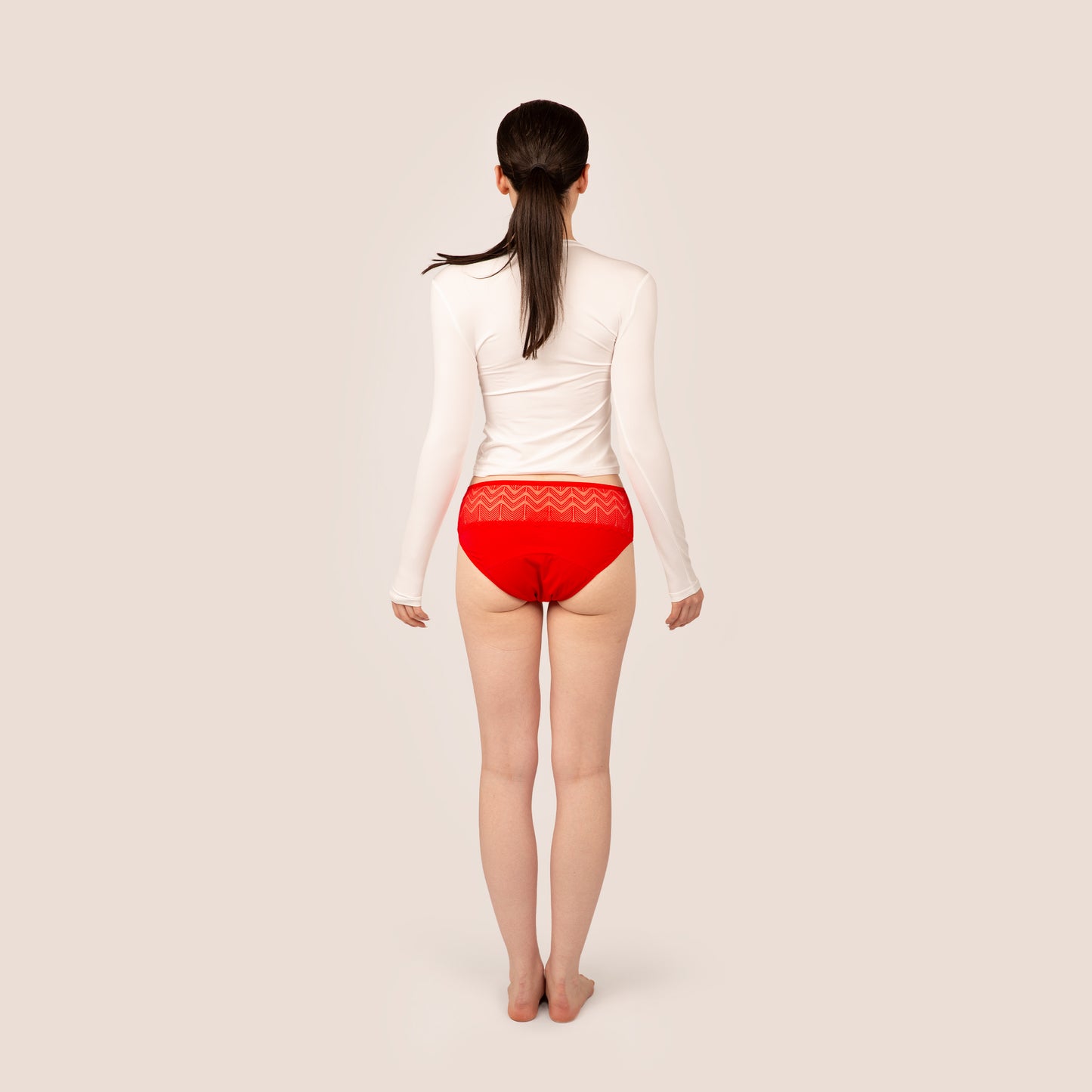 Mid-High Waist Period Lace Bikini Brief