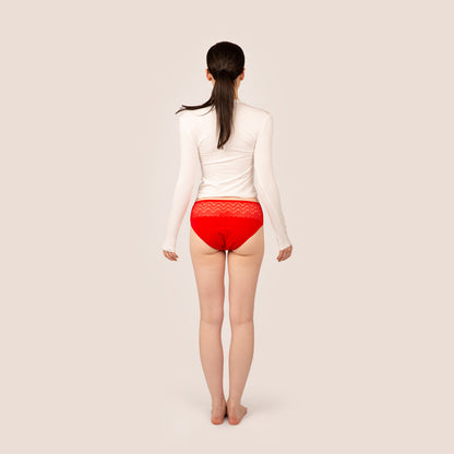 Mid-High Waist Period Lace Bikini Brief