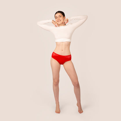 Mid-High Waist Period Lace Bikini Brief
