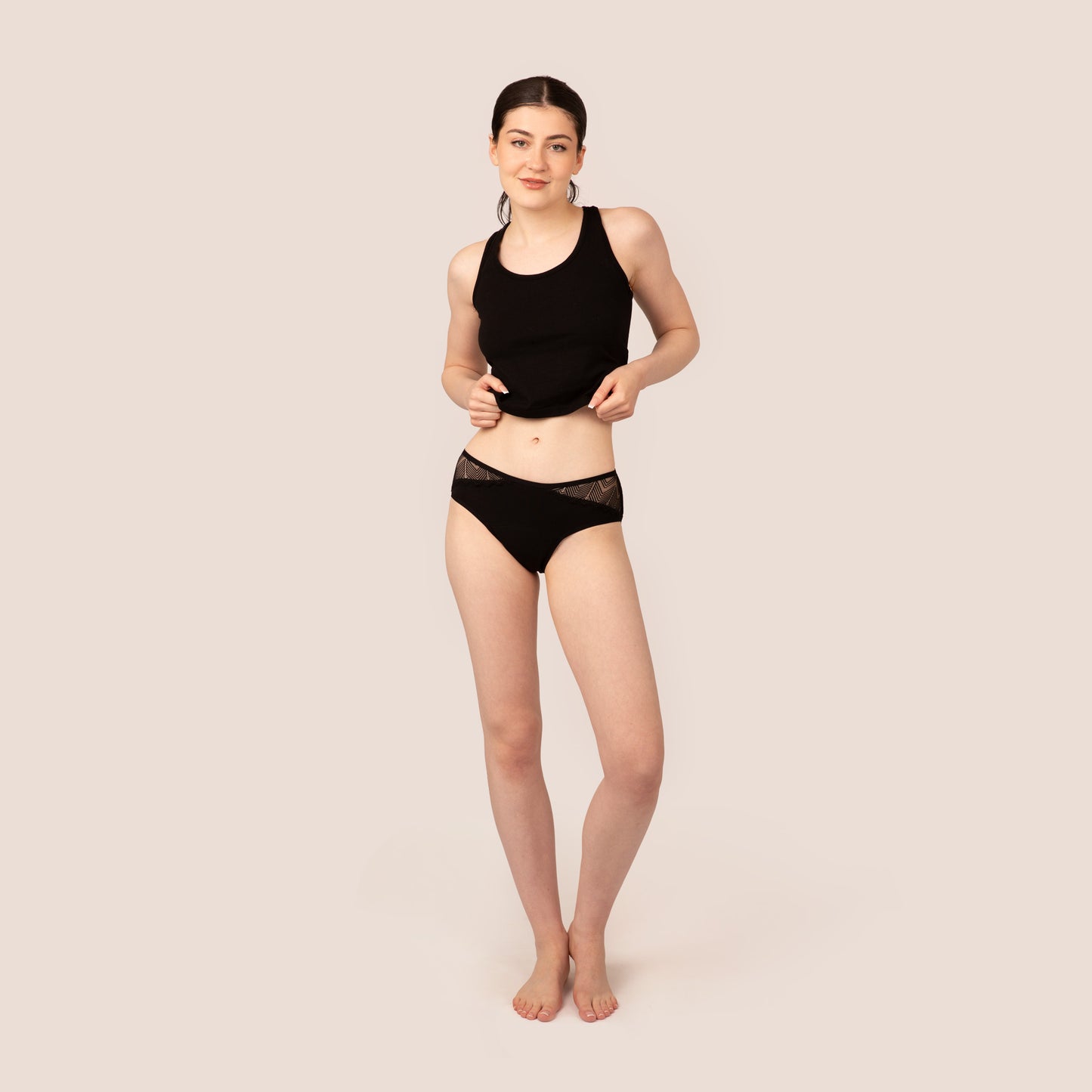 Mid-High Waist Period Lace Bikini Brief