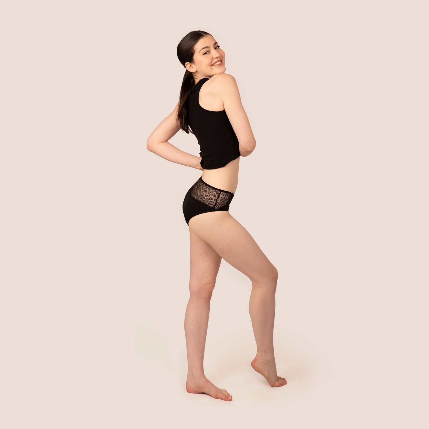 Mid-High Waist Period Lace Bikini Brief
