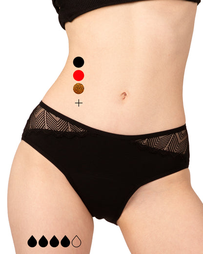 Mid-High Waist Period Lace Bikini Brief