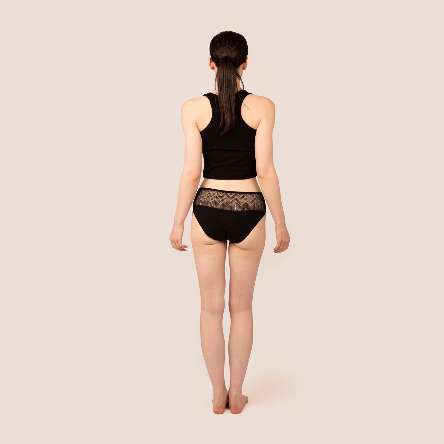 Mid-High Waist Period Lace Bikini Brief
