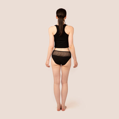 Mid-High Waist Period Lace Bikini Brief