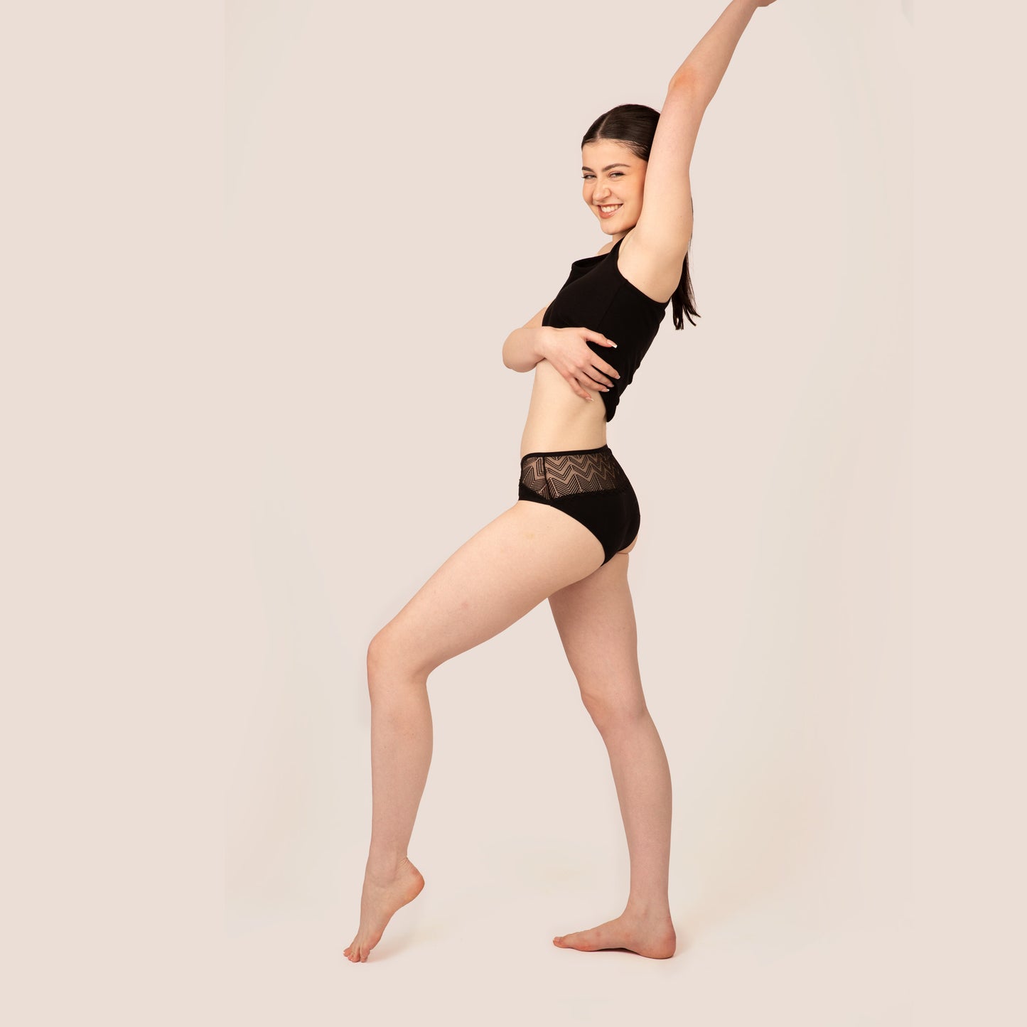 Mid-High Waist Period Lace Bikini Brief