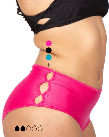 Period Swimwear - Slotted High Waisted Bottoms