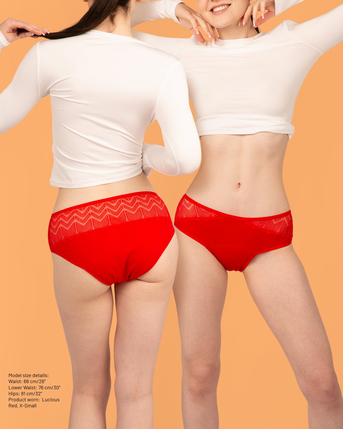 Mid-High Waist Period Lace Bikini Brief