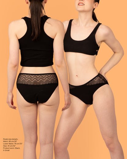 Mid-High Waist Period Lace Bikini Brief