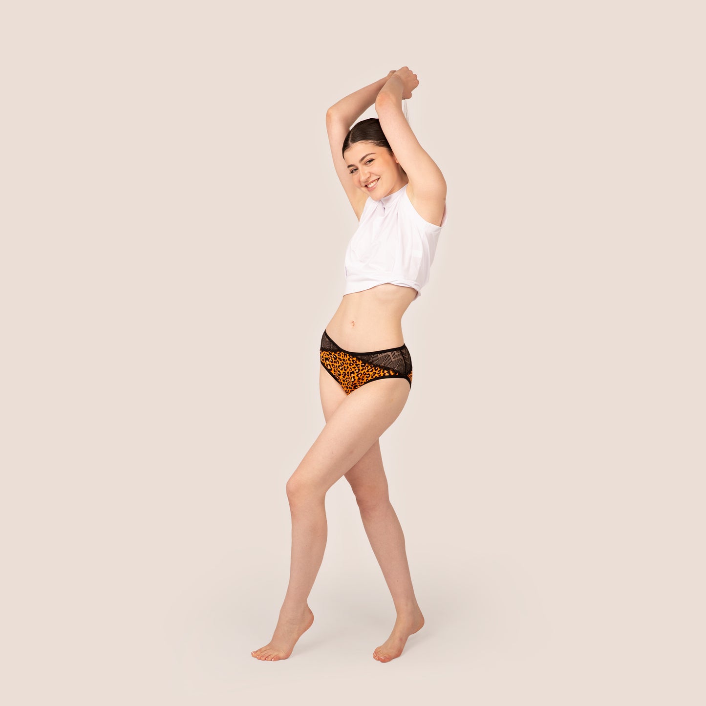 Mid-High Waist Period Lace Bikini Brief