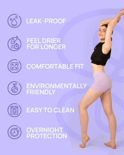 Teens Period Boyshorts – Heavy Flow & Overnight Protection