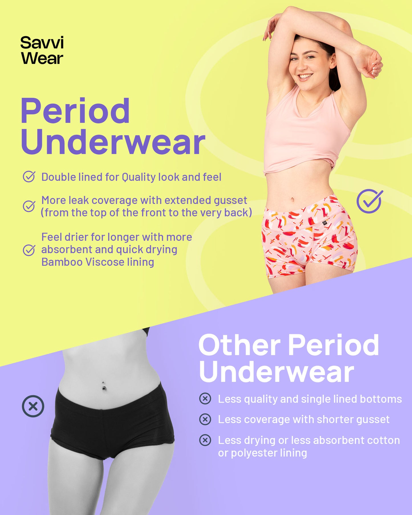 Teens Period Boyshorts – Heavy Flow & Overnight Protection