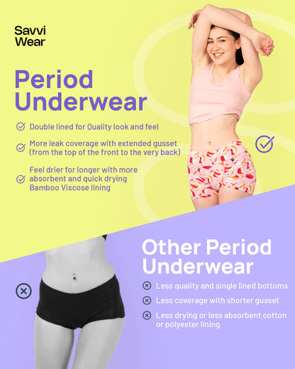 Teens Period Boyshorts – Heavy Flow & Overnight Protection